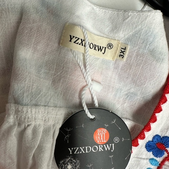 YZXDORWJ WOMENS EMBROIDERED MEXICAN DRESS SIZE 3XL NWT - Picture 6 of 6